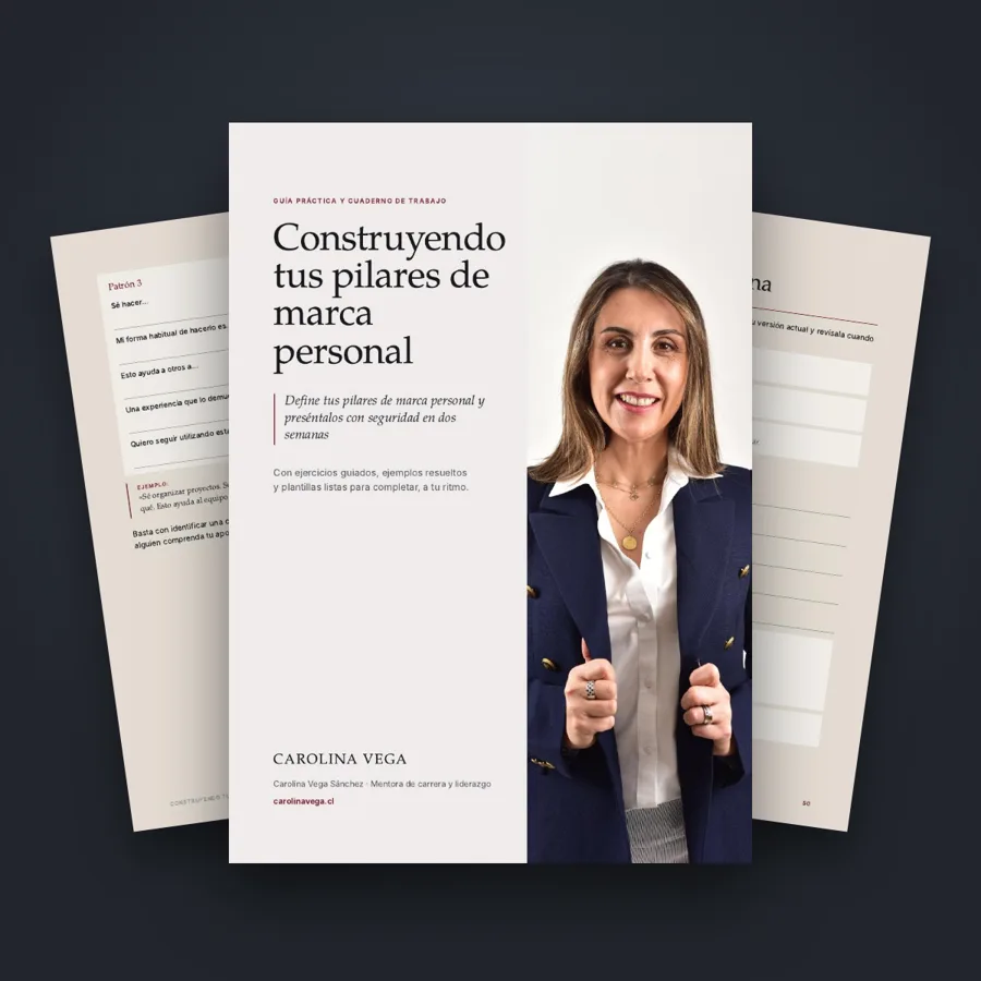 Portada y páginas interiores de la guía Construyendo tus pilares de marca personal